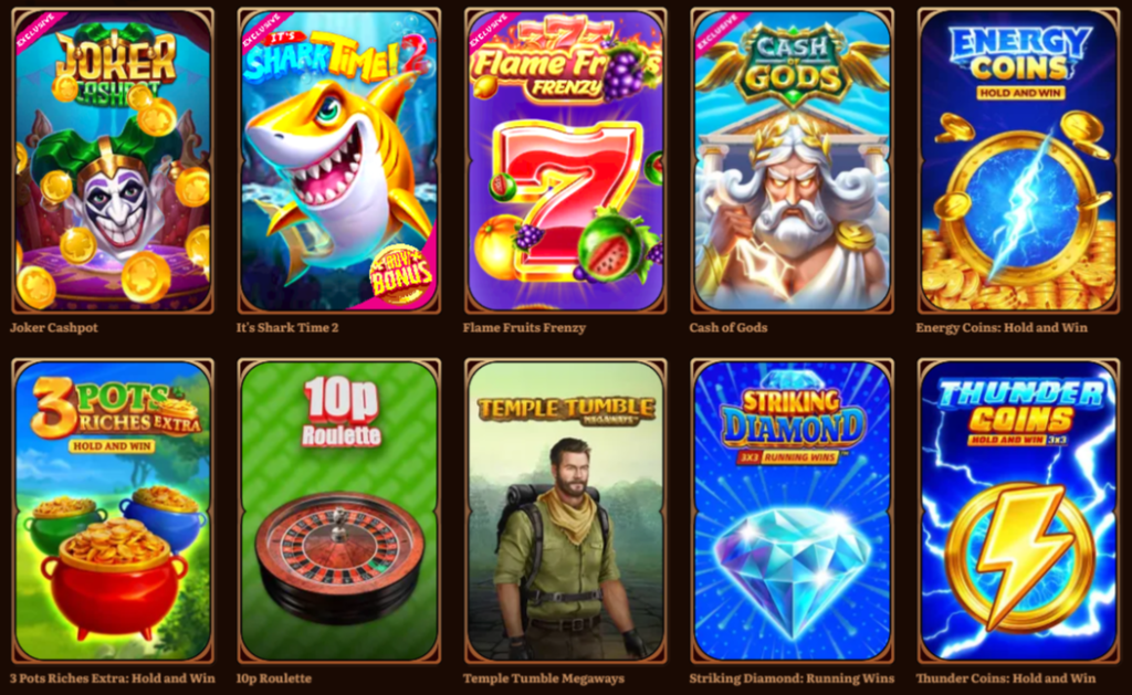 Spielauswahl im Wild Robin Casino Deutschland